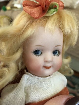 7 " Antique German Bisque Head Heubach 9573 Googly Doll Adorable