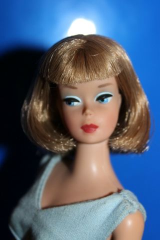 Vintage Barbie Ooak American Girl With Silver Blonde Hair Straight Legs