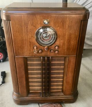 Vintage Scott Masterpiece Console Radio Braemar Cabinet Chrome Chassis