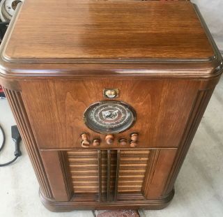 Vintage Scott Masterpiece Console Radio Braemar Cabinet Chrome Chassis 2
