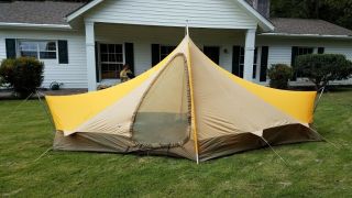 1970s Vintage North Face Tent Morning Glory Expedition Complete Brown - Label