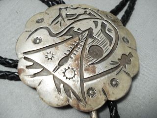 Authentic Very Important Vintage Navajo Becenti Sterling Silver Bolo Tie