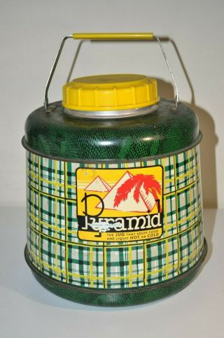 Vintage Pyramid Insulated Hot/cold Thermos Porcelain Jug Mid - Century Gallon