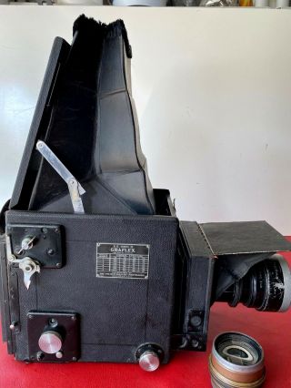 Vintage Graflex Model D Camera With Two Lenses