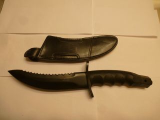 Vintage Al Mar Warrior Fighting Knife With Black Leather Belt Sheath