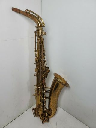 1948 - 49 Vintage Buescher Aristocrat Series Ii " Big B " Alto Saxophone With Case