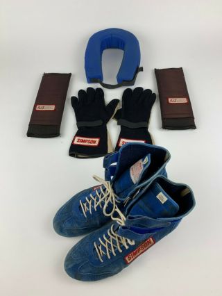 Vtg Simpson Racing Shoes Neck Brace Gloves