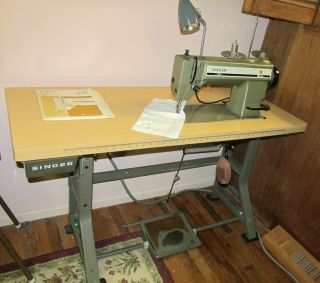 Vintage Singer 591 D300a Industrial Sewing Machine High Speed Lockstitch - Table