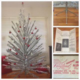 Vintage Mid Century Aluminum Christmas Tree 7.  5 Ft 122 Branches “fairyland”