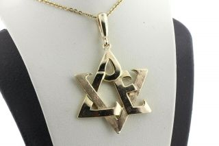 Lazarus Jewelers Inc.  Vintage 14k Yellow Gold Love Jewish Star Of David Pendant