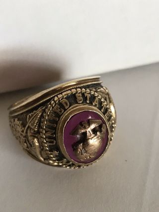Us Marine Corps 10k Gold Mens Ring - Vintage