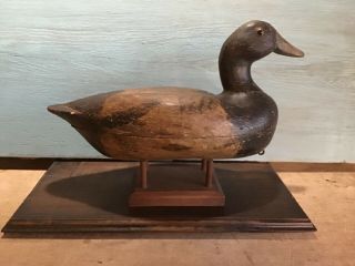 Antique Vintage Old Wooden Early Illinois River Bluebill Duck Decoy