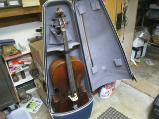 Vintage Estate Found 4/4 Sized Cello W/ Modern Travel Case