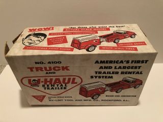 Vintage 1960 ' s Nylint No 4100 Ford Truck & U - Haul trailer w/ BOX MINT 3