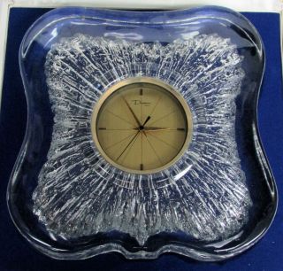 Rare Vintage Daum France 10 " Thor 703 Crystal Clock & (not)
