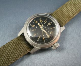 Vintage Bulova A - 17a Hack Us Military Pilots Mens Watch Stainless Steel 1959