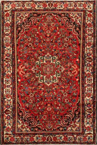 Vintage Floral Red Lilihan Hand - Knotted Area Rug 5x8 Wool Oriental Foyer Carpet