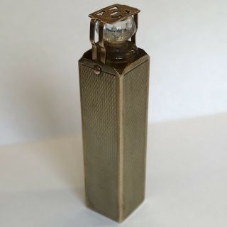 Vintage Solid 9ct Gold Cased Glass Scent Bottle Spring Mounted 1958 H 5.  7cm
