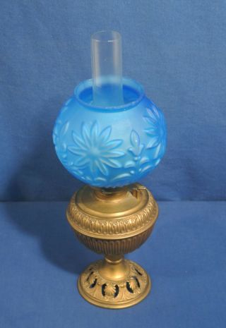 Vtg Antique Rare Size B,  H Bradley,  Hubbard 6wtw Miniature Oil Lamp 1893 11 " Tall