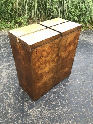 Vintage Mid Century Modern Brutalist Burl Wood Lane Table Cube 1677 08