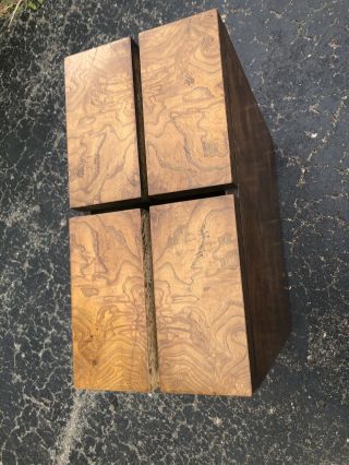Vintage Mid Century Modern Brutalist Burl Wood Lane Table Cube 1677 08 3