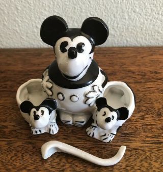 1930s Rare Mickey Mouse German Black & White Porcelain Germany Vtg Disney Figure