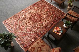 5x8 Oriental Vintage Hand Knotted Wool Traditional Floral Medallion Area Rug