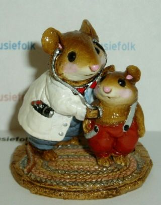 Wee Forest Folk Vintage M - 055 Doc Mouse & Patient Miniature Mouse Figurine