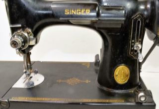 VTG 1948 Singer Featherweight 221 - 1 Electric Sewing Machine w/ case,  pedal,  access 3