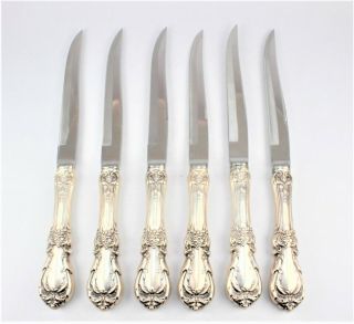 Vintage Sterling Silver Handled Reed And Barton Burgundy Knives (6)