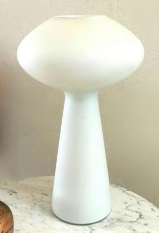Vintage Lisa Johansson - Pape 17 " Frosted Glass Mushroom Lamp Mid Century Modern