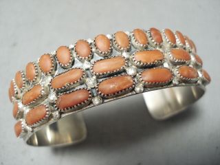 Ceilia Nieto Vintage Zuni Coral Sterling Silver Bracelet