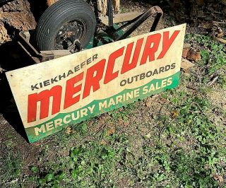 Mercury Outboard Boat Motor Gas Oil Vintage Metal Oil Automotive Sign Gr8 Decor