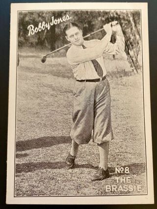 Very Rare Vintage " Bobby Jones Vitaphone/how I Play Golf/the Brassie " Golf Card