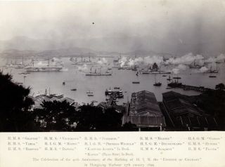 Vintage 1899 Pun Lun Photograph Of A Harbour Celebration,  Hong Kong