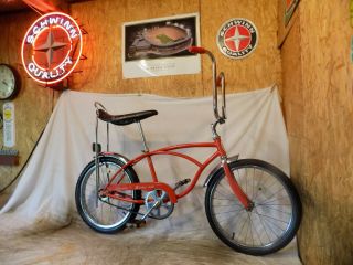 1977 Schwinn Stingray Boys Sunset Orange Muscle Bike Vintage Banana Seat S2 S7