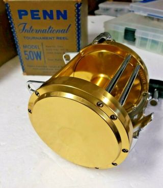 Vintage Penn International 50w W/warranty,  Tool,  Gold Anodized