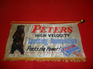 Vintage Peters Ammunition Sign,  Banner,  Display Hunting