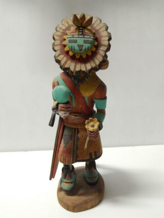 All Wood Vintage Hopi Pueblo Indian Sun Kachina Doll Joseph M Torivio Jr.  1990
