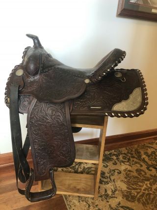 Circle Y Vintage Western Equitation Saddle - 15.  5” Fully Tooled