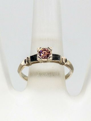 Antique 1930s Art Deco.  33ct Vs Pink Diamond 14k White Gold Ring