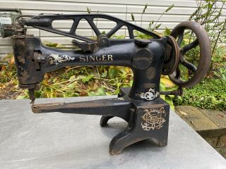 Vtg Singer Sewing Machine Crank Antique 29 - 4 Treadle Leather Cobbler Industrial