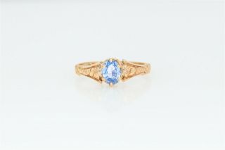 Antique Victorian.  72ct Ceylon Blue Certified No Heat Sapphire 14k Gold Ring