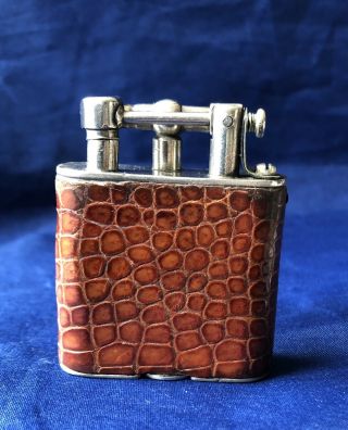W&g/dunhill Unique “b” Solid Silver Vintage Petrol Pocket Lighter Hallmark 1926