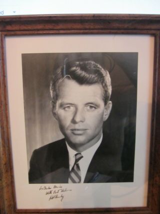 Vintage Robert F.  Kennedy Rfk Autograph Signed 6 X 7 Photo Framed 100 Authentic