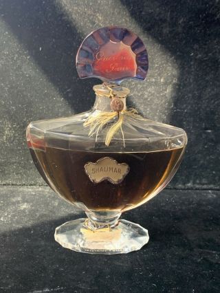 Vintage Large 5 3/4 Tall Guerlain " Shalimar " 3 Fl Oz Perfume Baccarat Bottle