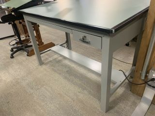 Drafting Table 37”x60” Vintage Gray For Architect Engineer Metal Adjustable Top