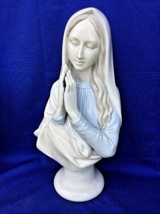Vintage Madonna Catholic Pedestal Statue Virgin Mary Unique & One Of Kind ❤️j8