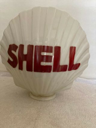 Gas Pump Globe - Shell Vintage Style - Faded Red Sunny Side - Bright Red Shade Side