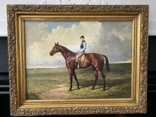 Vintage Horse And Rider Equestrian Oil On Board Painting Fox Hunting Scene 12x16
